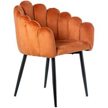 Tile Red Velvet Chair W/black Metal Legs_60x62x82cm