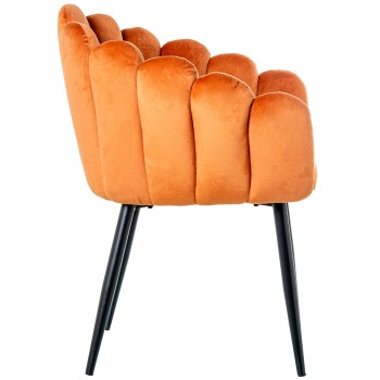 Tile Red Velvet Chair W/black Metal Legs_60x62x82cm