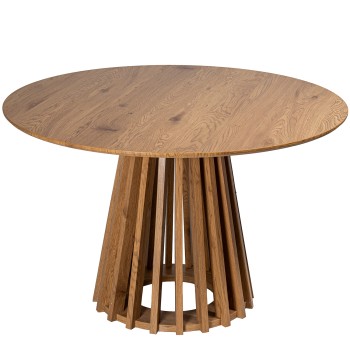 Wooden Dining Table 120cm Oak Colour Ø120x76cm Mdf+paper