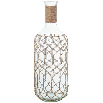 Vaso De Vidro Com Corda Ø19x54cm