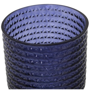 Jarrón Cristal Azul Ø12x30cm