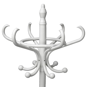 Perchero De Pie Madera Blanca Ø53x186cm,madera:abedul/álamo
