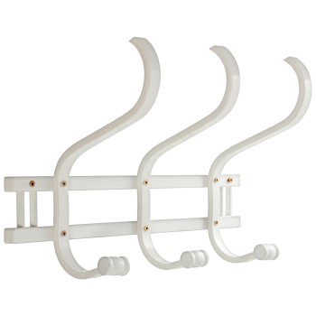Perchero Pared Madera 3 Brazos Blanco 45x21x30cm,madera:abedul+alam