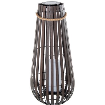 Candeeiro Solar De Pé Solar Em Ferro/pp+pe Com Vela Led Ø28x65cm Tempo De Funcionamento: 6 Horas Após Uma Carga Completa