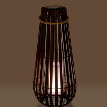 Candeeiro Solar De Pé Solar Em Ferro/pp+pe Com Vela Led Ø28x65cm Tempo De Funcionamento: 6 Horas Após Uma Carga Completa