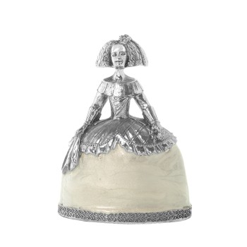 Figura Menina 15cm Resina Plateada/nácar 11x6x15cm