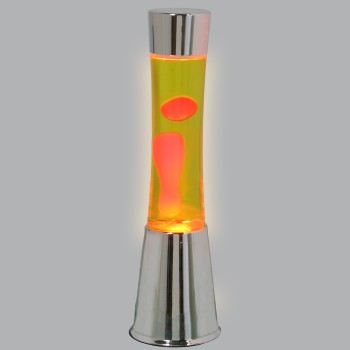Lámpara Lava Metal Brillo Líquido Rosa/amarillo +bombilla Re Ø11x39cm Cable Negro:150cm