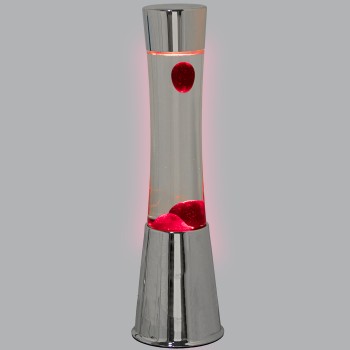 Lámpara Lava Metal Brillo Líquido Transp./rojo +bombilla Rep Ø11x39cm Cable Negro:150cm
