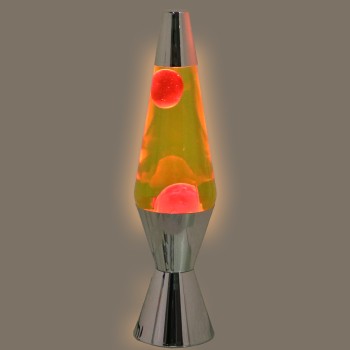 Lámpara Lava Metal Brillo Liquido Rosa/amarillo +bombilla Re Ø9x37cm Cable Negro:150cm