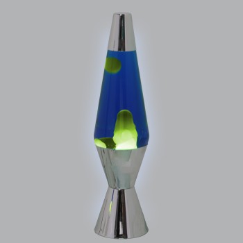 Lámpara Lava Metal Brillo Líquido Amarillo/azul +bombilla Re Ø9x37cm Cable Negro:150cm