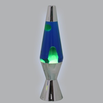 Lámpara Lava Metal Brillo Líquido Verde/azul +bombilla Repue Ø9x37cm Cable Negro:150cm