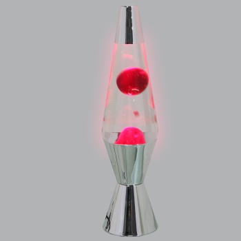 Lámpara Lava Metal Brillo Líquido Transp./rojo +bombilla Rep Ø9x37cm Cable Negro:150cm