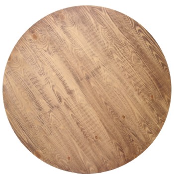 Round Wooden Table With Black Metal Support- _ø120x76cm Madera:dm+chapa Pin