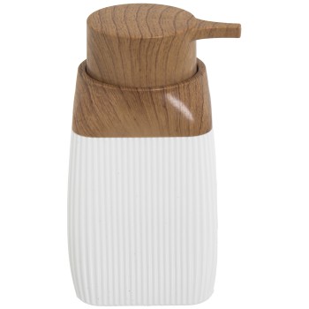 Distributeur De Savon De Salle De Bain En Acrylique Blanc 7x7x14cm
