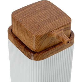 Distributeur De Savon De Bain Acrylique Blanc 7x7x15cm
