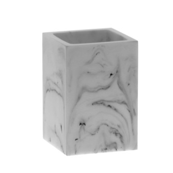 Verre De Salle De Bain En Acrylique - Finition Marbre- _7x7x10cm