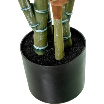 Planta Artificial Palmera Bambu 190 Cm 6 Troncos 30 Hojas 190 Cm.