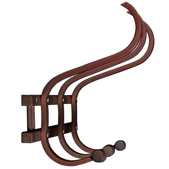 Walnut Color Wooden Wall Coat Rack W/3 Hooks 45x31x21cm, Wood: Birch/poplar