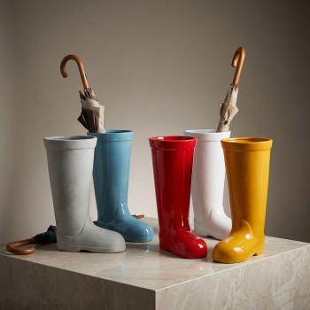 Paragüero Cerámica Bota Amarilla 32x18x45cm
