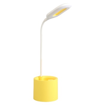 Usb Recheargable Table Lamp, Yellow Colour, 10x10x41cm Abs+silicone