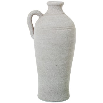 Carafe Decorative En Céramique 50cm Blanc Sable_26x50cm