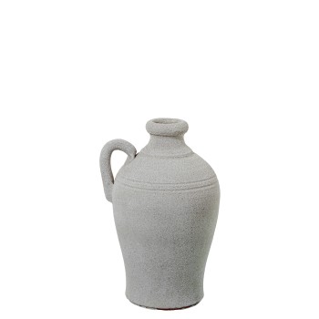 Carafe Decorative En Céramique 30cm Blanc Sable_23x30cm