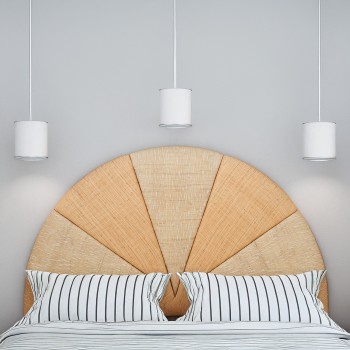 Cabecero Cama Ratan Acolchado Trasera Madera 160x4x81cm